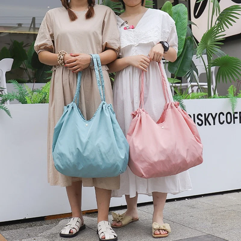 Reusable Shopping Bags High-capacity Folding Bag Eco-friendly Handbag Portable Shoulder Bag Grocery Bags Fashion Tote Bags - 5