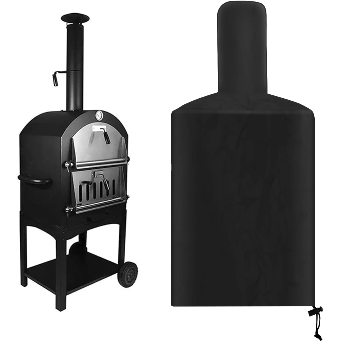 Pizza Oven Cover 190T Oxford Cloth Waterproof Grill Oven Cover Camping Pizza Protective for Outdoor Garden Patio