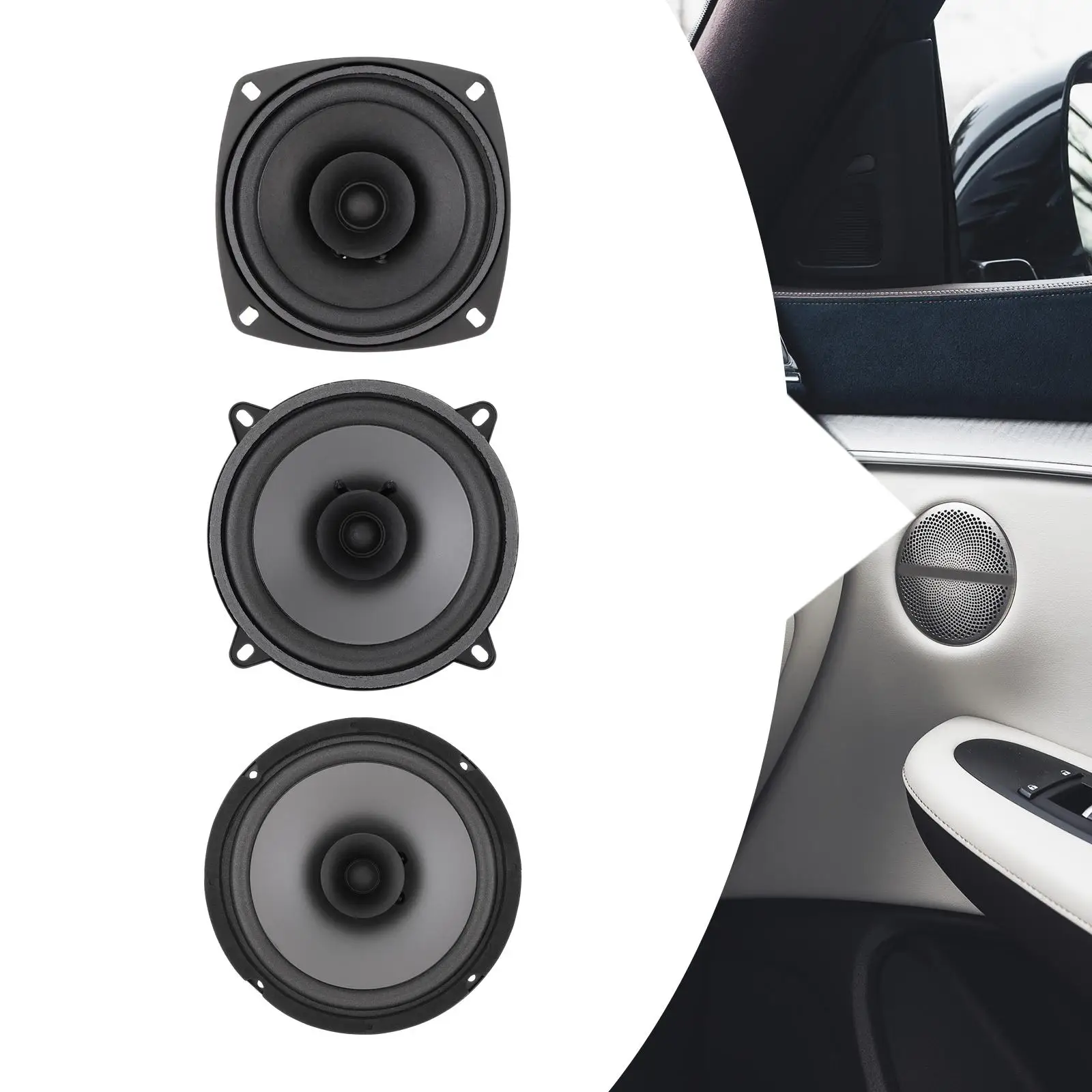 Car Door Speaker Flush Mount Sound Speaker System Black Car Sound Speaker Easy Installation 4 Ohms Impedance Car Stereo Speaker