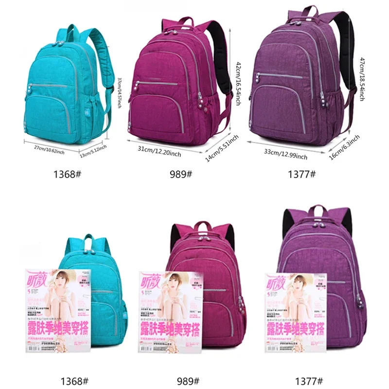 2024 Nylon Girls School Bags Waterproof Female Travel Backpacks Fashion Women Laptop Bagpack Support Customized LOGO 6