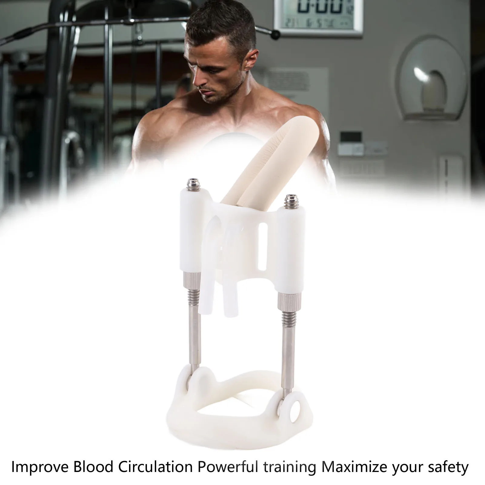 Male Penis Extender Stretcher Wearable Size Adjustable Powerful Training Penile Traction Device White Silver penis extender device