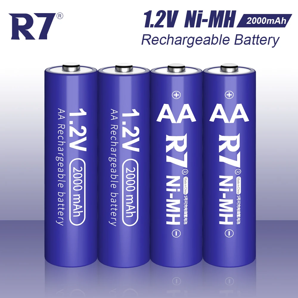 R7 Brand 1.2V NIMH AA Rechargeable Battery 2000mAh Ni MH AA Battery Low