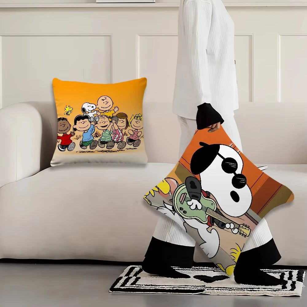MINISO Cartoon Snoopy Pillow Covers Sofa Living Room Double-sided