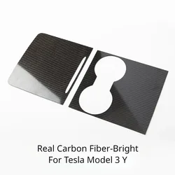 Premium Real Carbon Fiber Armrest Protection Panel Trim - Center Console Cover for Enhanced Interior Styling (Bright 2021 - 2023)