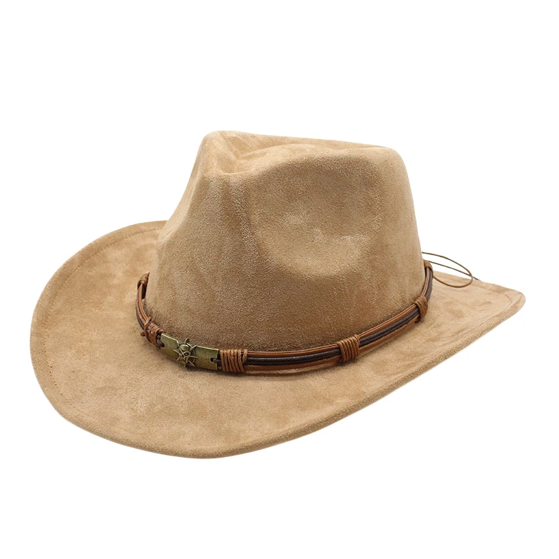 

ZIYIXIN Women Men Felt Cowboy Hat Vintage Skull Roll-up Wide Brim Western Hat for Casual Daily Halloween Cowgirl Hats