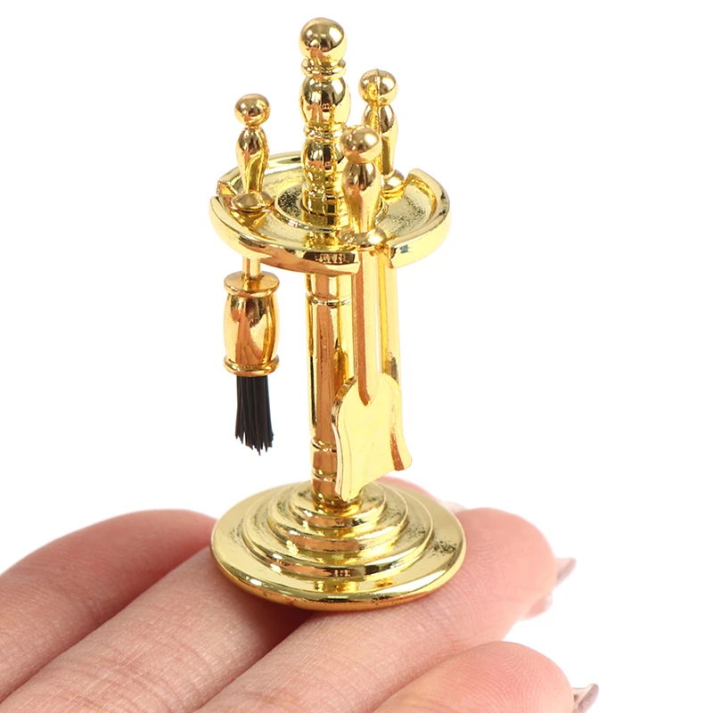 

4Pcs Alloy Miniature Cleaning Tools Display Holder for 1/12 Dollhouse Decoration