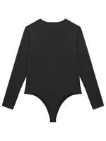 Mens One Piece Thongs Leotard Sleepwear Rompers Round Neck Long Sleeve Press Buttons Bodysuit Casual Wear High Cut Nightwear - Image 4