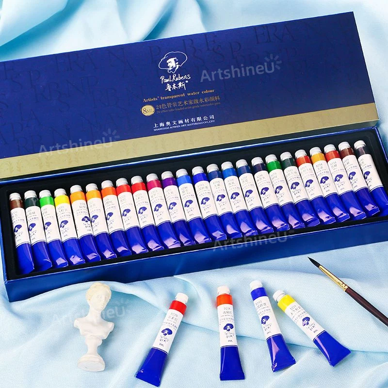 

24 Colours Paul Rubens Artist's Water Colour 8ML Tube Set High Quality Watercolor for Picturists Painters Drawing Art Supplies