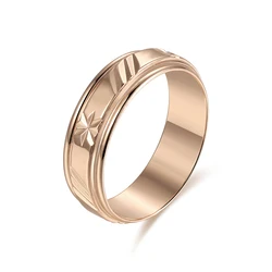 Elegant 6mm Rose Gold Tone Rotatable Ring for Women - Perfect for Parties and Special Occasions (JZ0109)