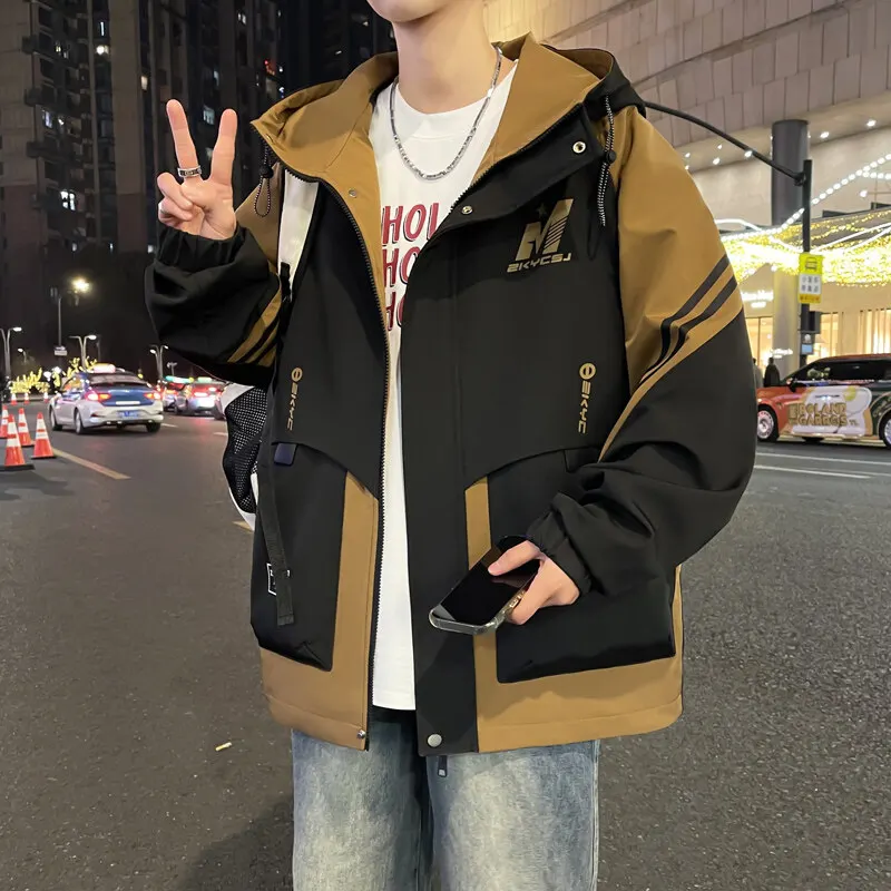 موضة ربيع خريف 2025 سترة بقلنسوة غير رسمية للرجال...