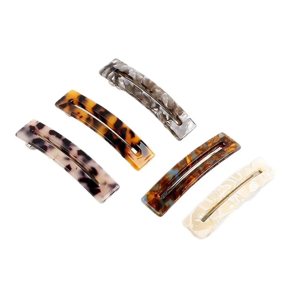 

Korean Acetate Leopatd Hair Clips Women Rectangle Hairpins Girls Barrettes Temperament Spring Clip Headwear Hair Accessories