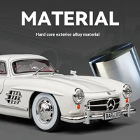 ⁦مجسم سيارة مرسيدس بنز 300SL كلاسيك معدن مع إضاءة وصوت بطول 19 سم | Mercedes-Benz 300SL Classic Diecast Metal Model Car with Light & Sound 19cm⁩ - الصورة ⁦3⁩