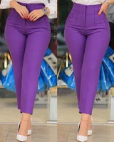 Elegant High Waist Cropped Work Pants for Women Black All-Match Daily Office Formal Wear Fashion Women's Trousers 2024 - Image 2