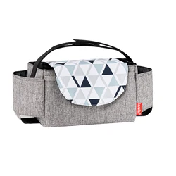 Insular Diaper Bag with Insulated Bottle Storage and Mummy Organizer (Black Triangle)