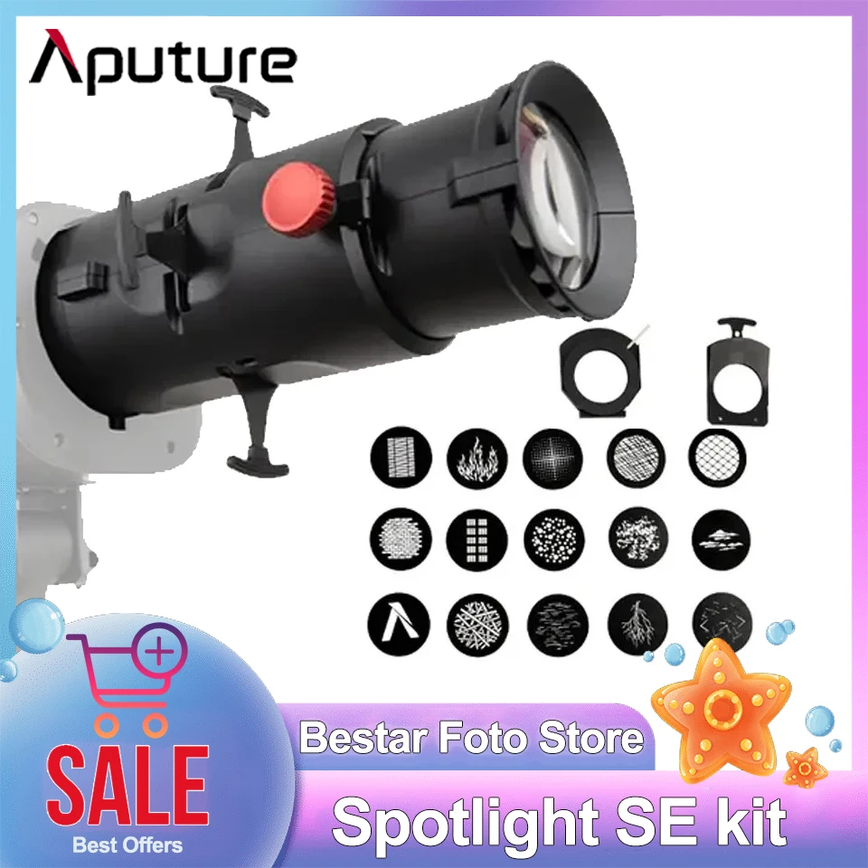 Photography Lighting Kit Aputure Amaran Spotlight SE 36&deg; / 19 &deg; Imaging Spotlight Cartridge Fresnel Lens For Video Lighting amaran 150C 300C 200x S