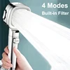 Upgraded 4 Modes High Pressure Shower Head with Stop Button Filiter Showers Massage Spa Handheld Showerhead Bathroom Accessories 1