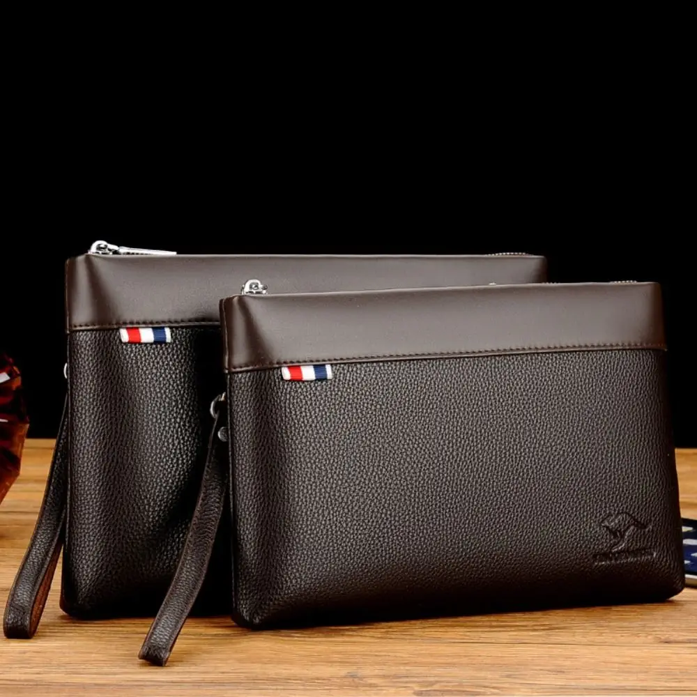 

Large Capacity Men's Briefcase Lychee Pattern Comfortable Male Coin Pocket Wear-resistant Wrist Strap Card Wallet Travel