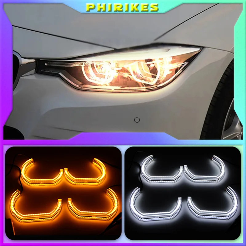 

Светодиодный глаза ангела для BMW 3 серии F30 F31 F34 2012-2016 галогенные фары автомобильные фары аксессуары Halo 3D DTM LCI стиль акрил