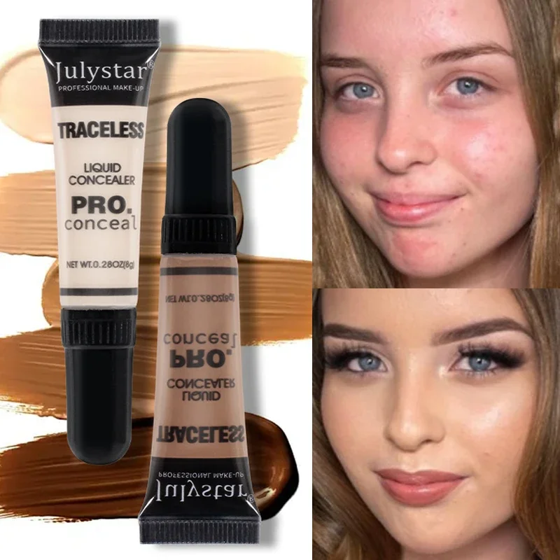 6 Colors Face Concealer Waterproof Full Coverage Dark Circles Long Lasting Moisturizing Smooth Liquid Foundation Makeup Cosmetic 1pc face foundation liquid concealer to cover dark circles acne marks waterproof moisturizing long lasting 6 colors makeup tslm1