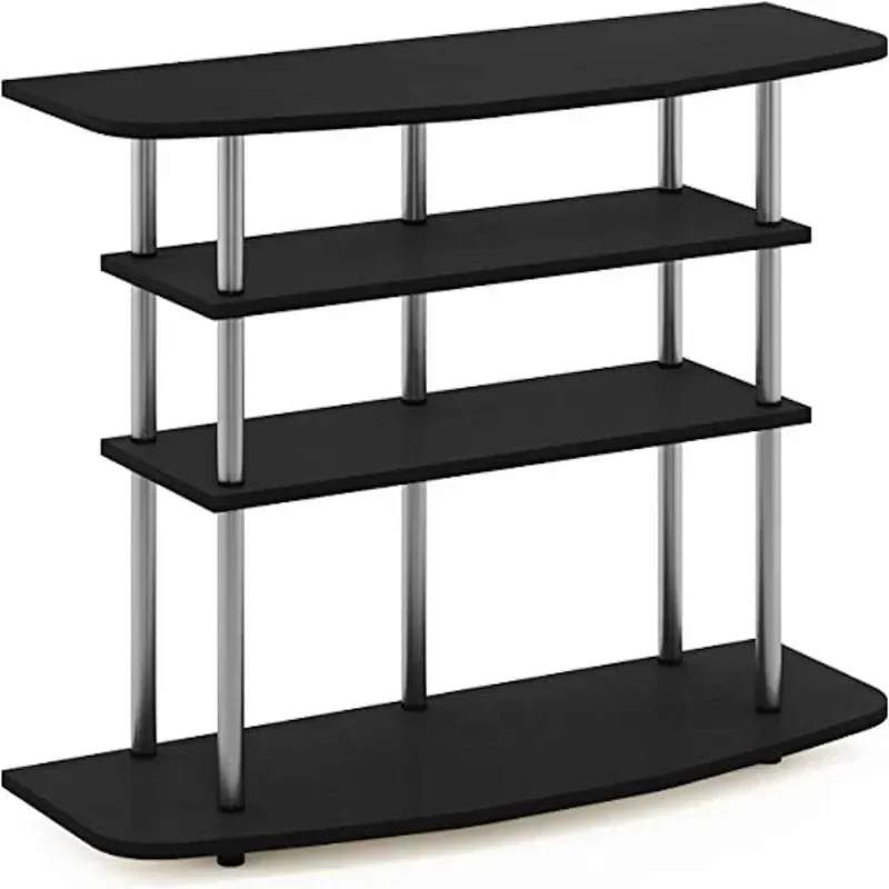 

Furinno Frans Turn-N-Tube TV Stand for TV Size up to 43 Inch 4-Tier Black Oak