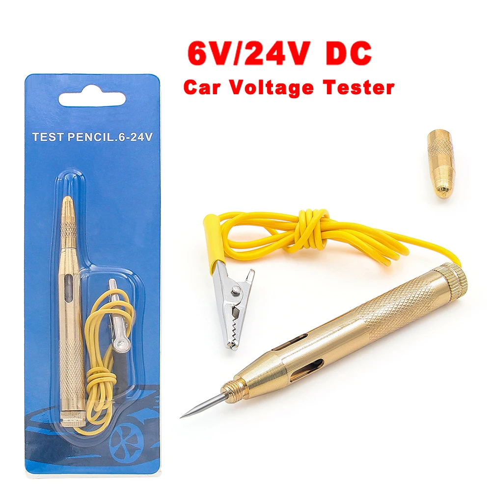 6V 12V 24V Car Light Tester Lamp DC Voltage Tester Circuit Copper Auto Test Pen Detector Probe Light System Test Probe Lamp 6V 12V 24V Car Light Tester Lamp DC Voltage Tester Circuit Copper Auto Test Pen Detector Probe Light System Test Probe Lamp