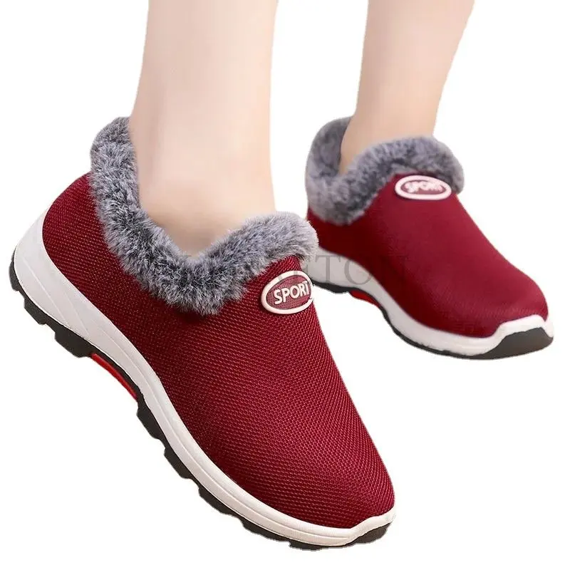 

Cotton Shoes Women Winter Sneakers Platform Ankle Boots Wedges Shoe 2023Comfortable Warm Short Plush Female Boots Botines Mujer