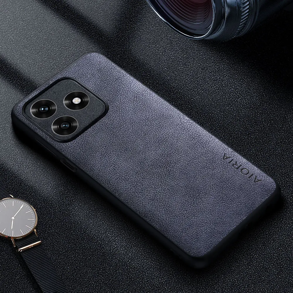 Premium Luxury PU Leather Retro Business Style Solid Color Phone Case Cover
