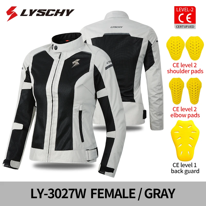 LYSCHY Girls 여름 통기성 메쉬 야간 반사 레이싱 재킷, CE1/CE2, 여성용 라이딩 의류, 슬림 오토바이 재킷