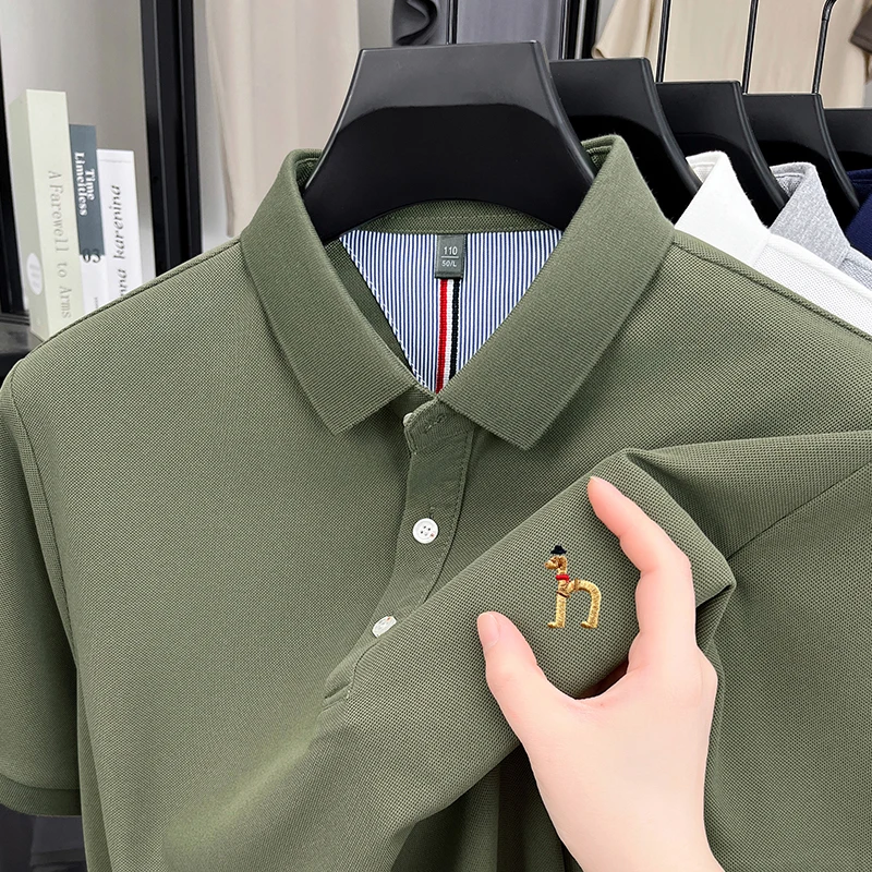 Polo da uomo di design di marca T-shirt a maniche corte con risvolto Estate Nuovo cane squisito ricama Moda Business Abbigliamento da uomo bello - immagine 6
