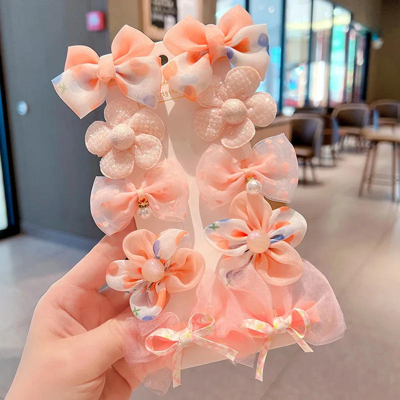 6/10/12pcs Children's Bow 10 Piece Hair Clip Cute Baby Headwear Princess Hair Clip Headwear Kids Gift