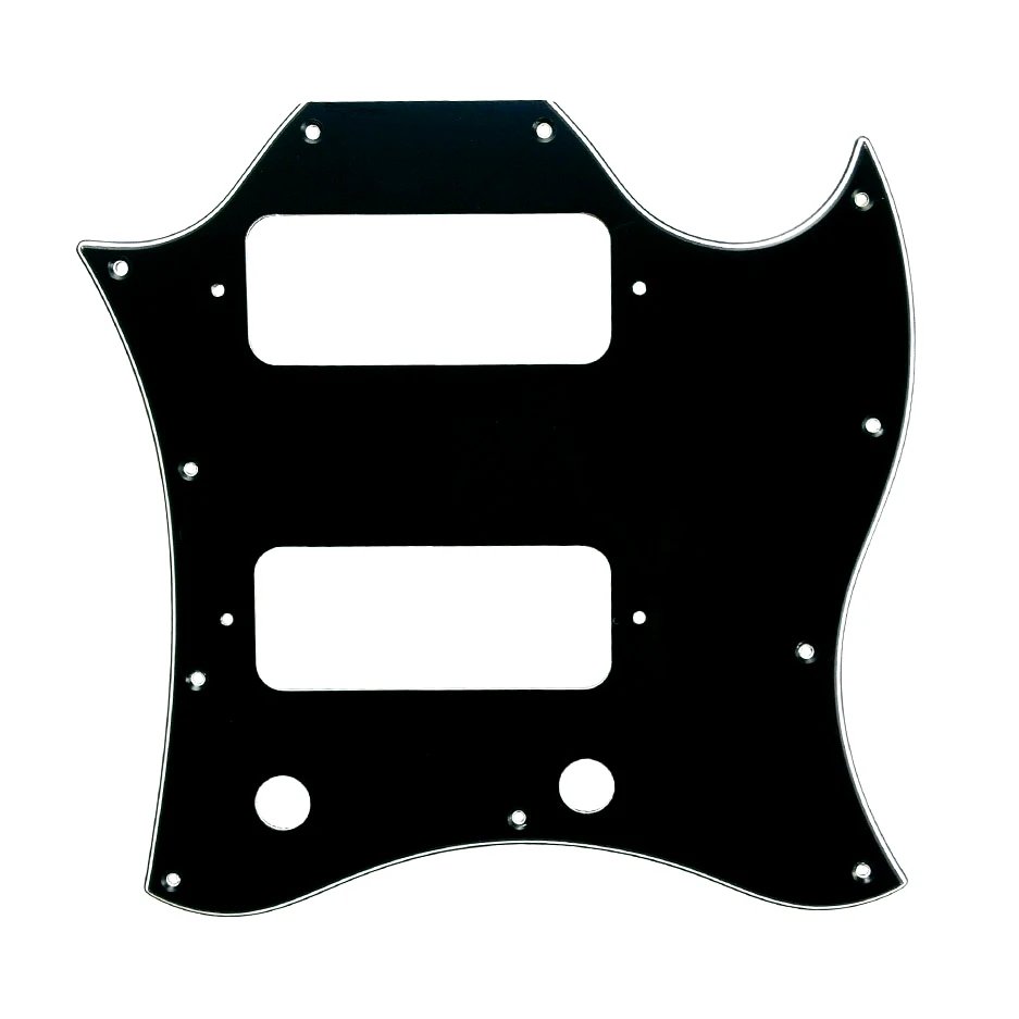 

Pleroo Custom Guitar pickgaurd - For Standard SG Style With P90 Pickups Guitar pickguard Scratch Plate, 3 Ply Black