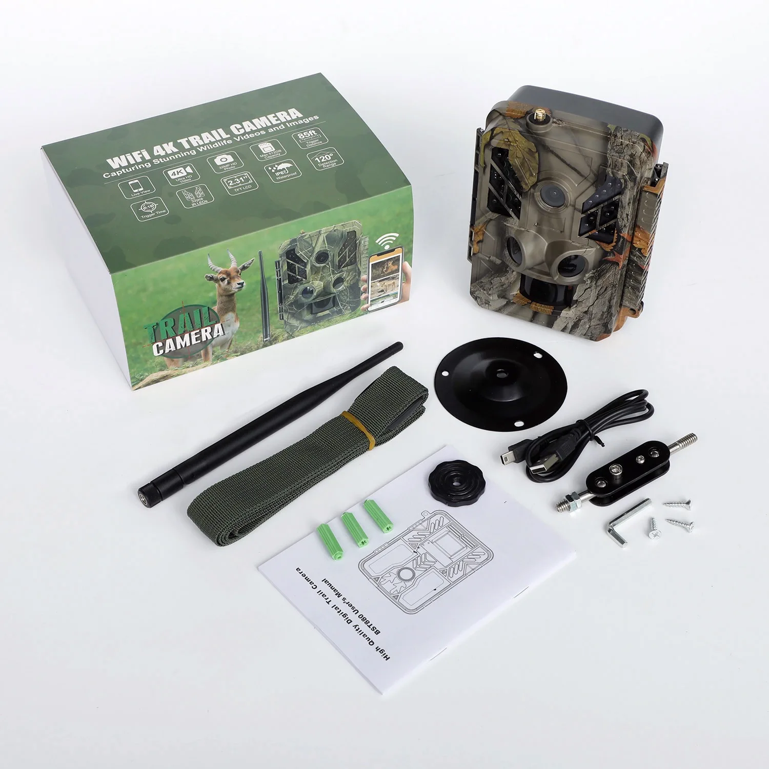 48MP BST883 Wi-Fi / 4G LTE Cellular Wildlife Game Trail Camera Wide Angel Security Hunting Traps MMS Email App Setting