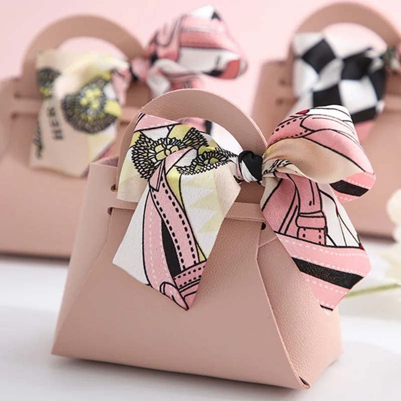 

Mini handbag Leather Gift Bag Wedding Favors Candy Box Eid Mubarak Portable Candy Gift Small Box Basket Jewelry Packaging Bags