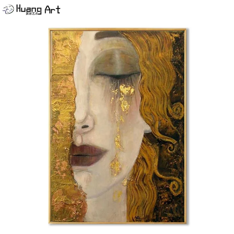 

Artist Reproduction Famous Oil Painting for Living Room Decoration Hand-painted Lady Golden Tears Oil Painting on Canvas