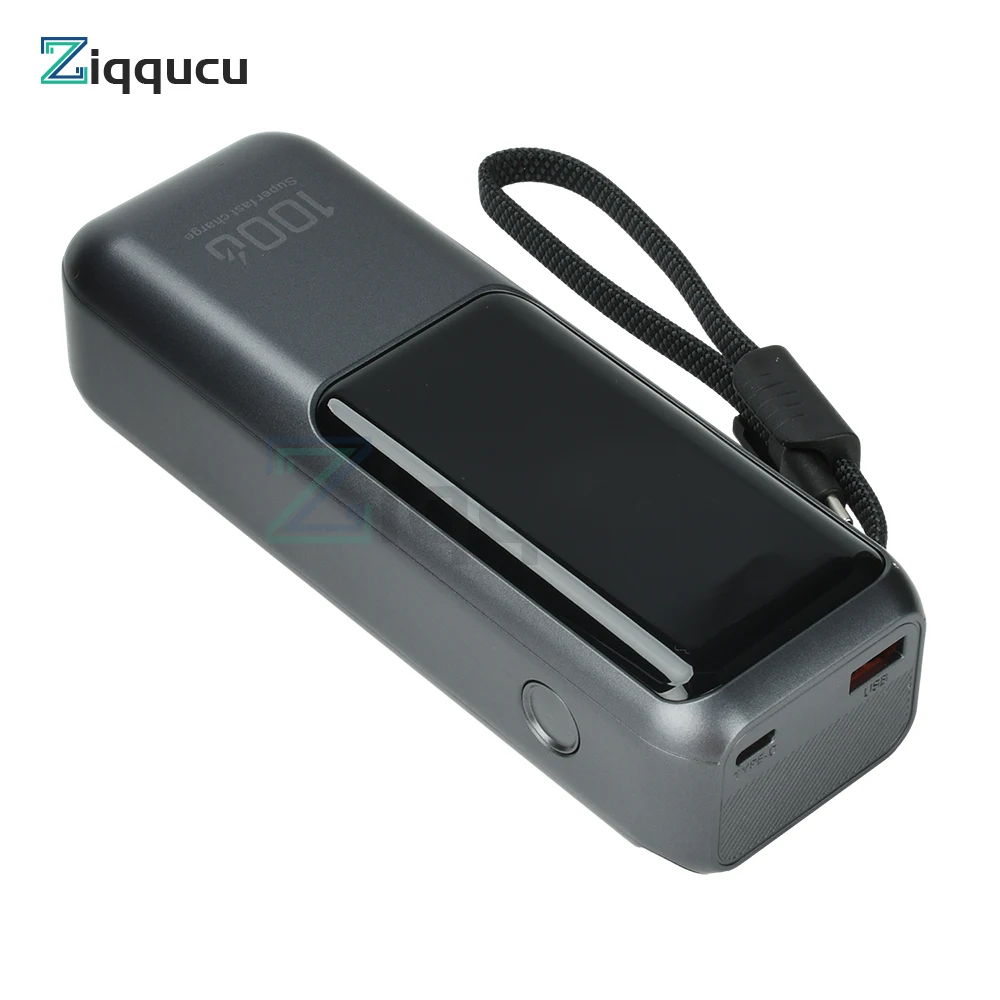 Custodia per banca di potere a ricarica rapida PD da 100 W Kit fai da te Custodia per batteria 21700 a 4 celle con cavo integrato Custodia per banca di potere grigia - Image 5
