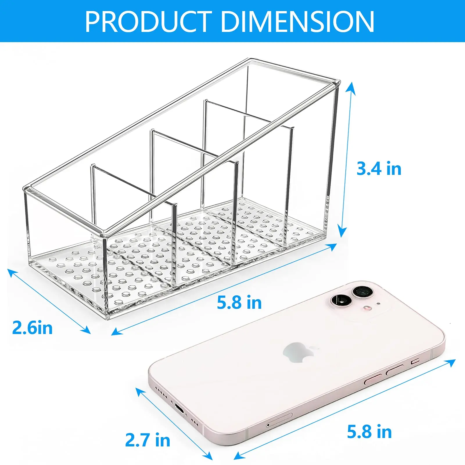 1Pcs Remote Control Holder Clear Plastic Caddy Remote Organizer for Table Small TV  Remote control Holder Storage 5