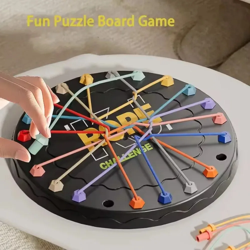 Rope Knots Sensory Social Board Game Color Sorting Board Game With 10 Ropes Logical Thinking Challenge Table For Kids board game,board game toy,rope puzzle toy