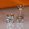 IOGOU 3mm/4mm/5mm/6.5mm/8mm/9mm/10mm/11mm D VVS1 Moissanite Stud Earrings 925 Silver Four Claw Earrings For Women Fine Jewelry