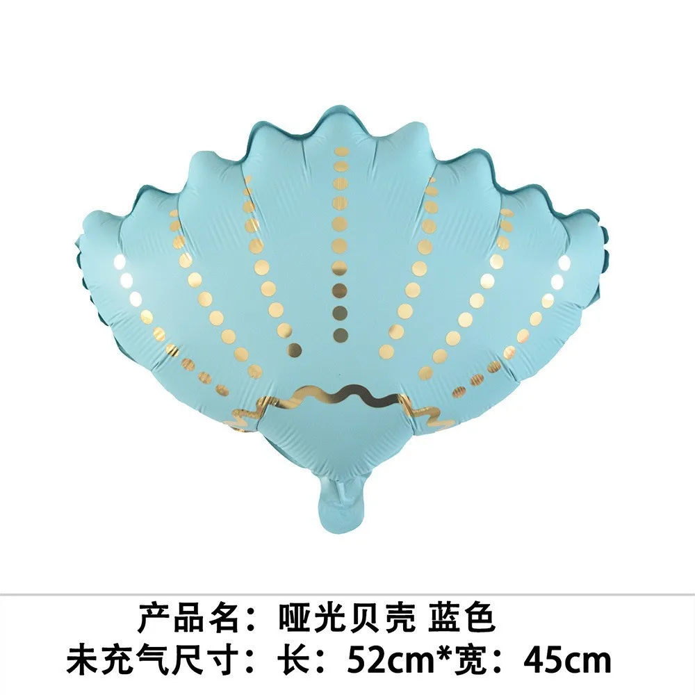 Ocean-Themed Matte Aluminum Foil Balloons - Starfish, Shells, and Jellyfish Party Decor