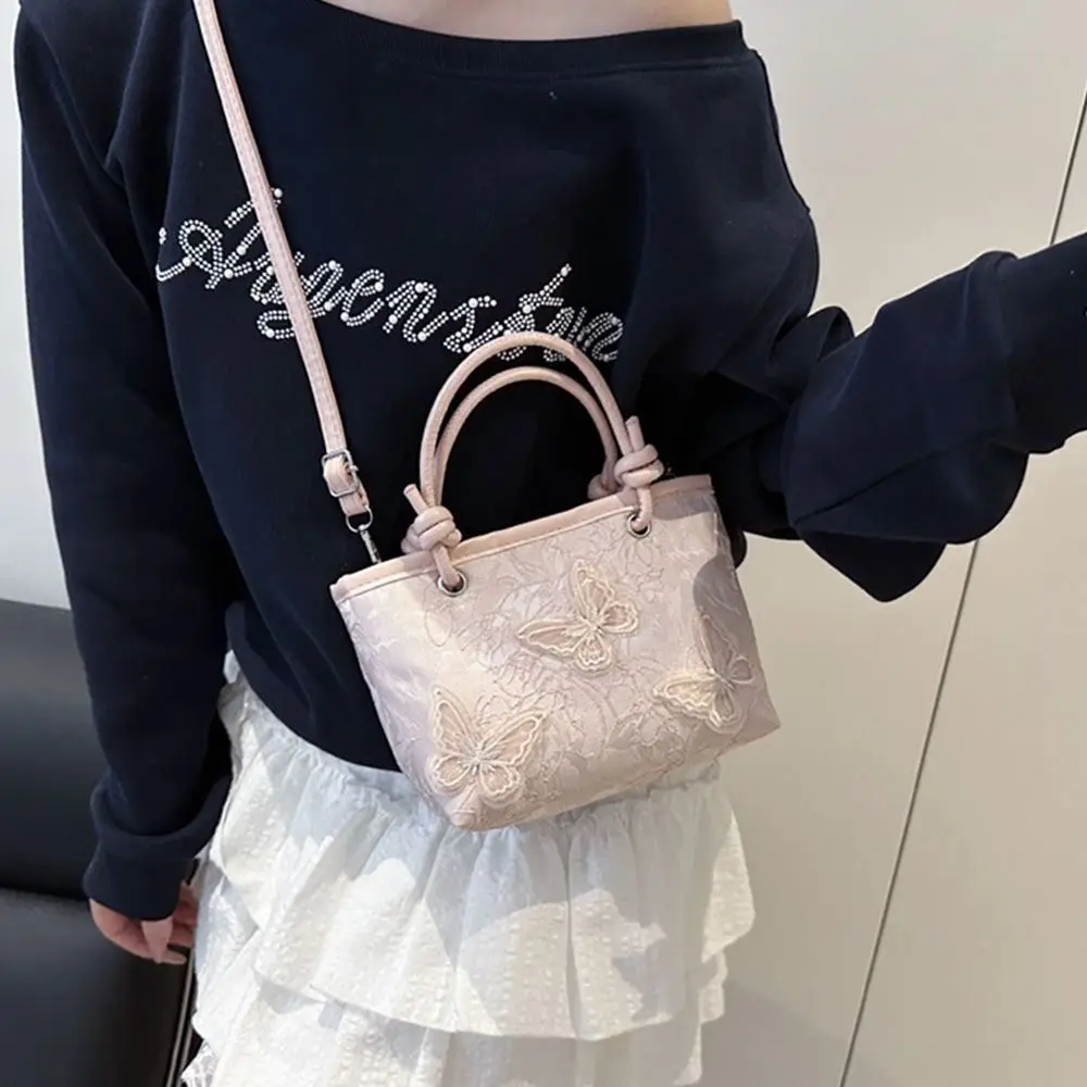 Creative Lace Shoulder Bags Elegant Handbags Embroidery Simple Tote Bag Women