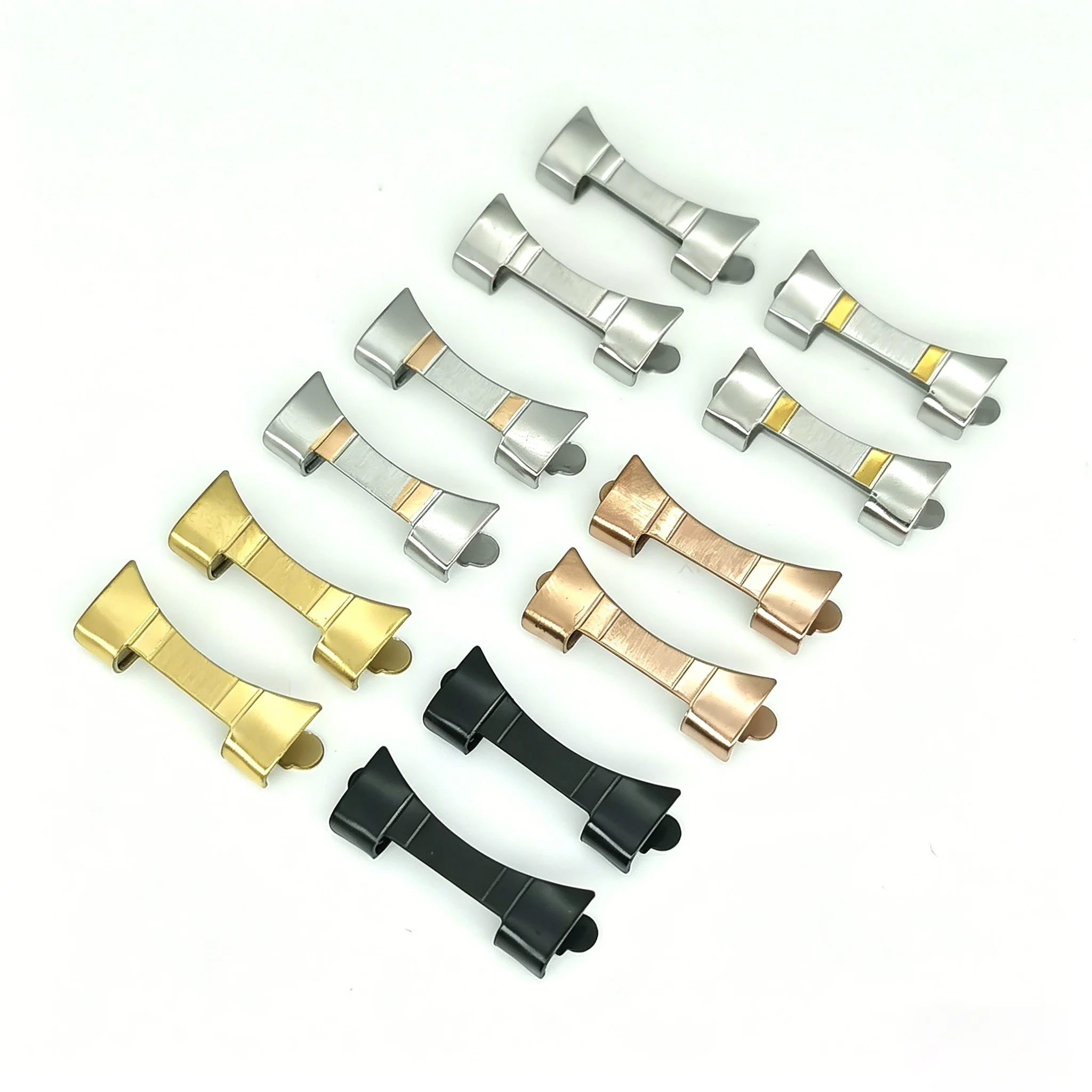 Curved End Stainless Steel Watch Strap Connector Adapter