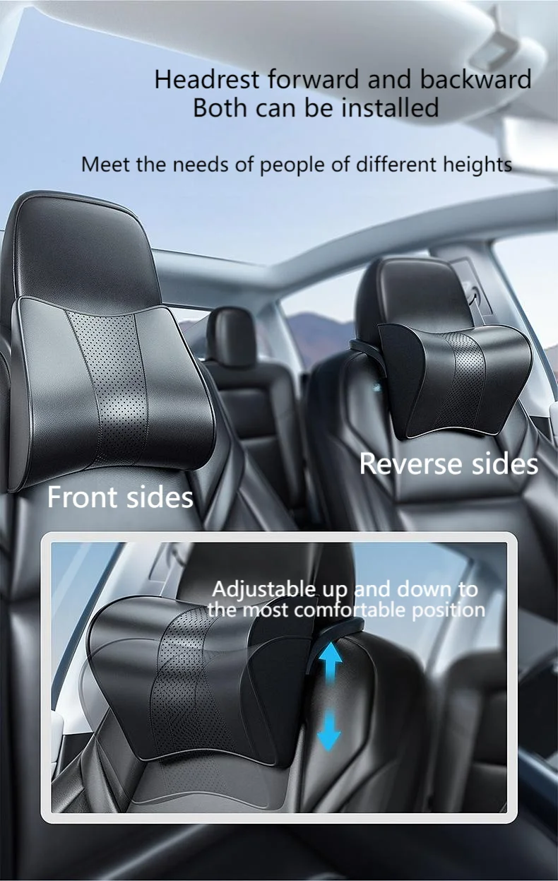 For Adjustable neck protector leather headrest for Tesla Model Y Juniper 2025 Mo