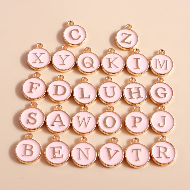 10pcs Colors Cute Mini Alphabet 26 Letters Charms Pendants for