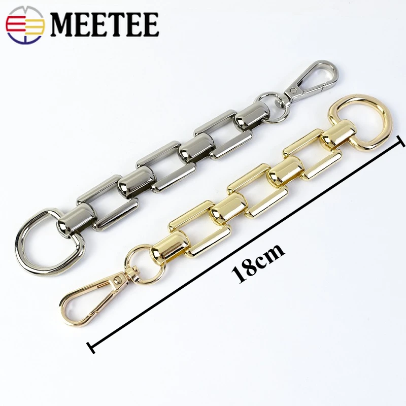 1/2/5Pcs 연장 금속 체인 18cm D 링 포켓 체인 조절 가능한 걸쇠 숄더백 스트랩 핸들 버클 핸드백용 액세서리