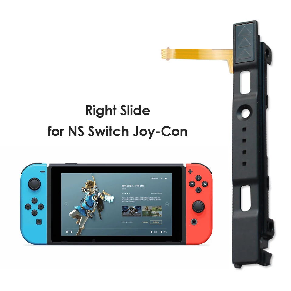 Nintendo Switch Switch right ZaneGear Replacement Left+Right Slider Rail with Flex Cable
