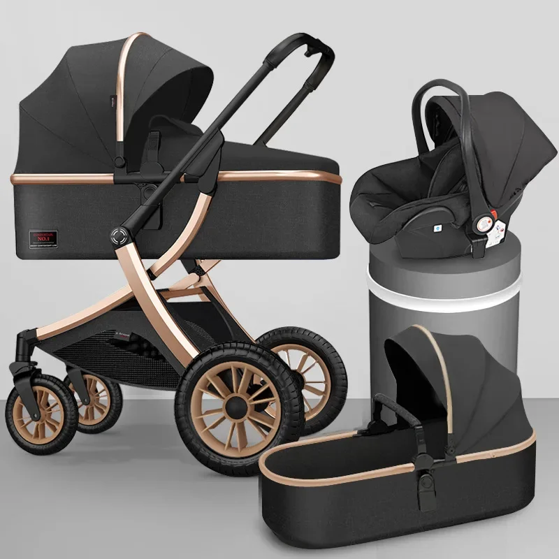 Baby stroller 3 in 1 High Landscape Stroller Reclining Baby Carriage with car seat Foldable Stroller Bassinet Puchair Newborn