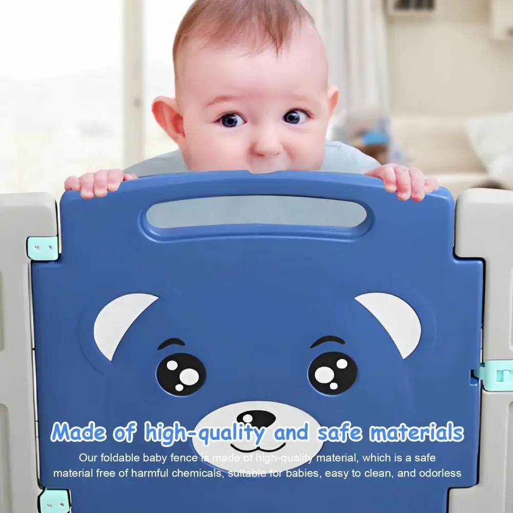 1Pc 14 Panels Baby Gate Playpen Spacious Area Foldable Baby Playpen Easy to Assemble Plastic Indoor Crawling Grille Indoor Toys 5
