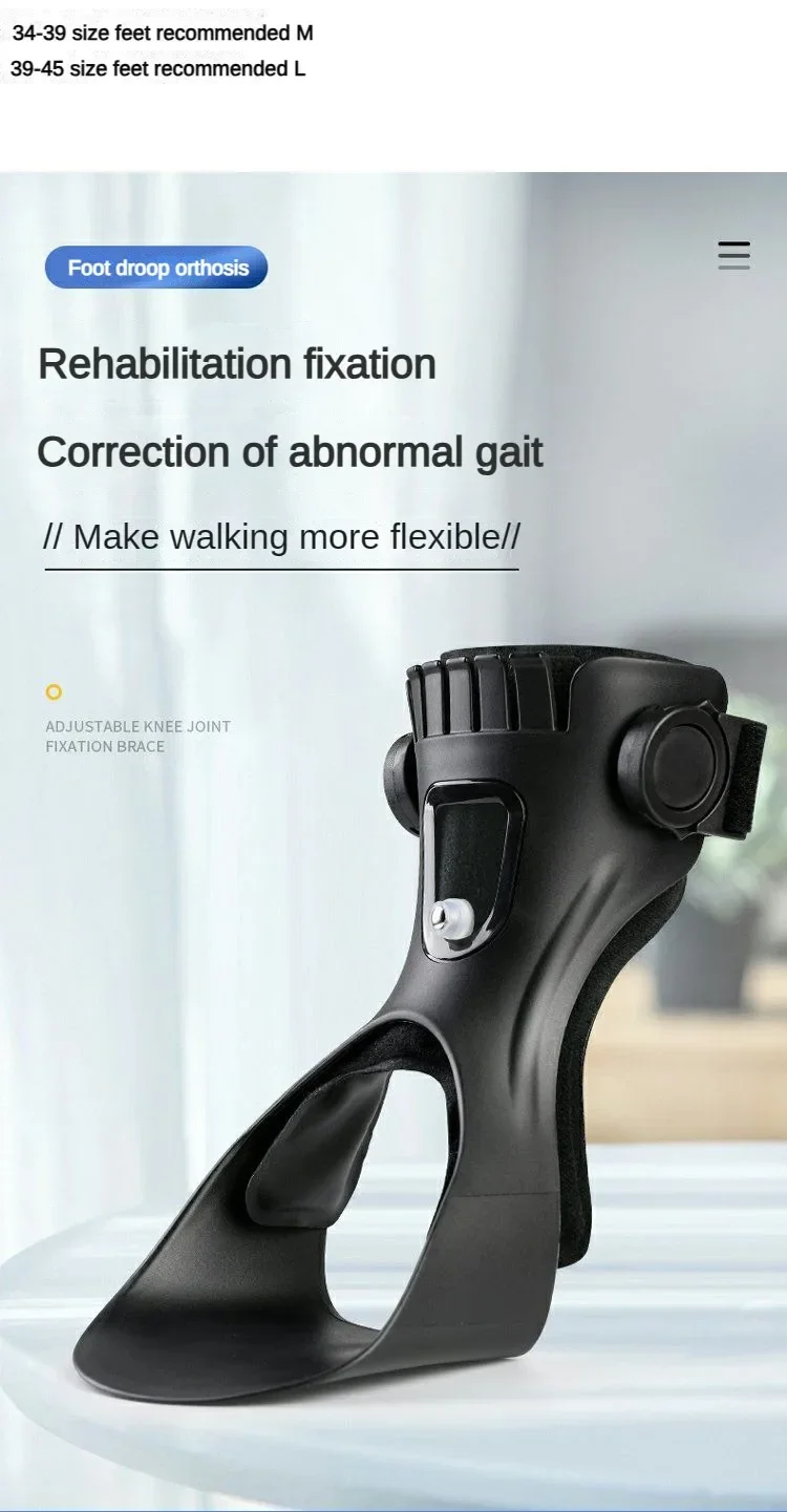 Drop-Foot-Orthese AFO Knöchelstütze mit komfortabler, verstellbarer Schnalle für Hemiplegie, Schlaganfall, Schuhe, Gehen – Detail 2