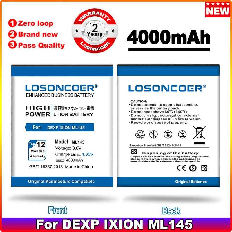 

4000mAh For DEXP IXION ML145 Battery