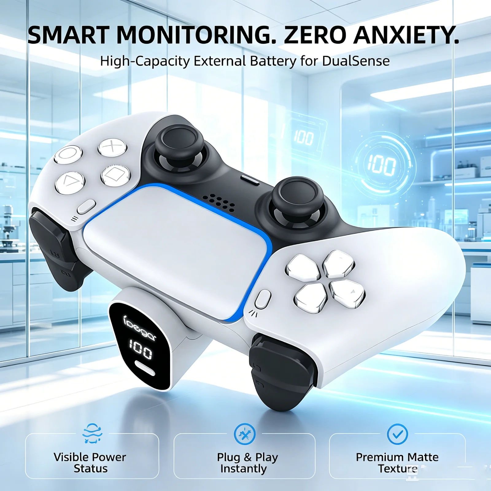 High-Capacity Type C Battery Pack with LED Display for Extended Gaming Sessions
